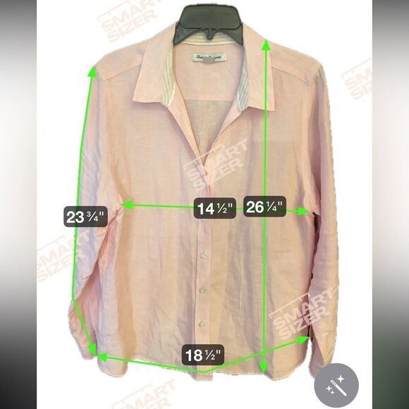 Tommy Bahama Sz L Classic Pink Linen Long Sleeve Collar Button Down Shirt - Picture 4 of 8
